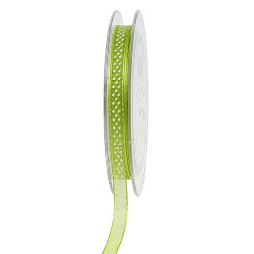 Floristik24 Decorative ribbon with dots green 7mm 20m