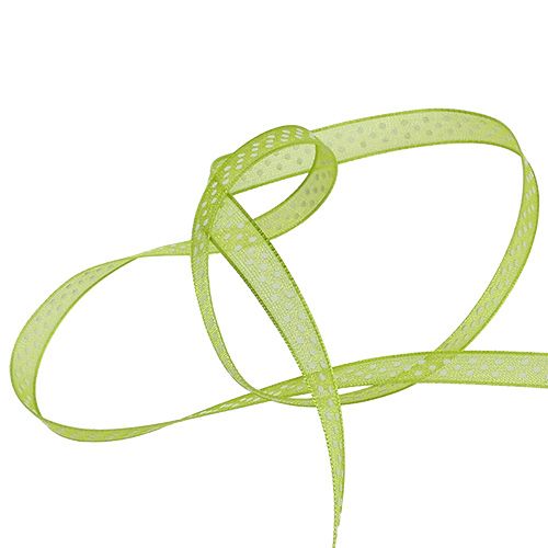 Floristik24 Decorative ribbon with dots green 7mm 20m