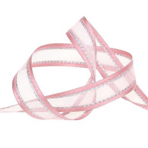 Product Deco ribbon pink with lurex 25mm 20m