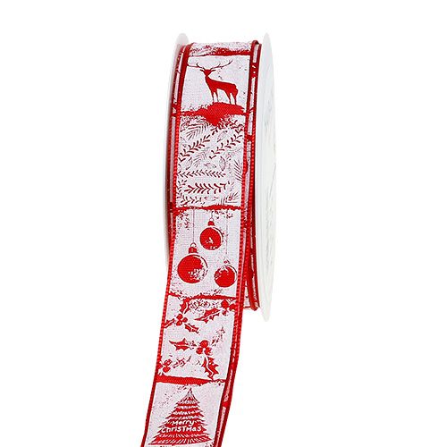 Floristik24 Deco ribbon with Christmas motif 25mm 20m