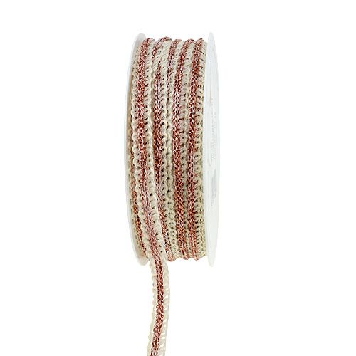 Floristik24 Deco ribbon narrow cream with wire 8mm 15m