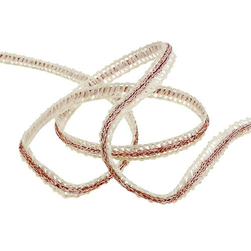 Floristik24 Deco ribbon narrow cream with wire 8mm 15m