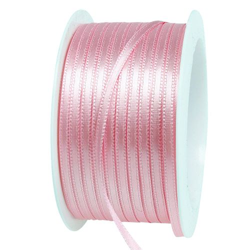Gift ribbon satin ribbon decorative ribbon pastel pink 3mm 50m