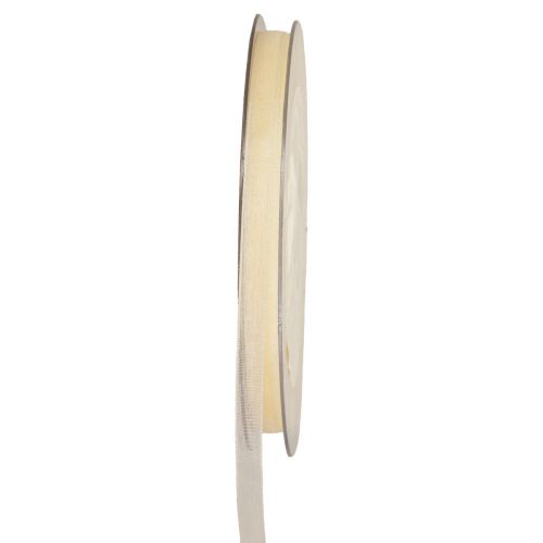 Product Decorative ribbon gift ribbon cream organza selvedge 6mm 50m