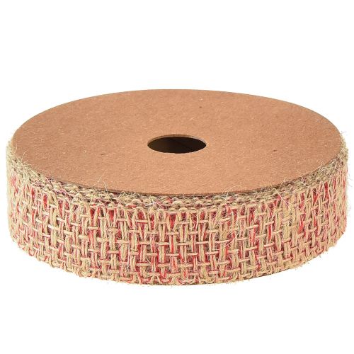 Product Decorative ribbon jute ribbon for decorating natural red 25mm 10m