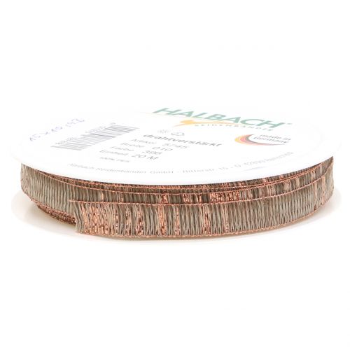 Floristik24 Deco ribbon nature with copper lurex wire-reinforced 10mm 20m