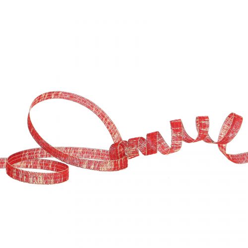 Floristik24 Deco ribbon red with gold Lurex wire reinforced 10mm 20m