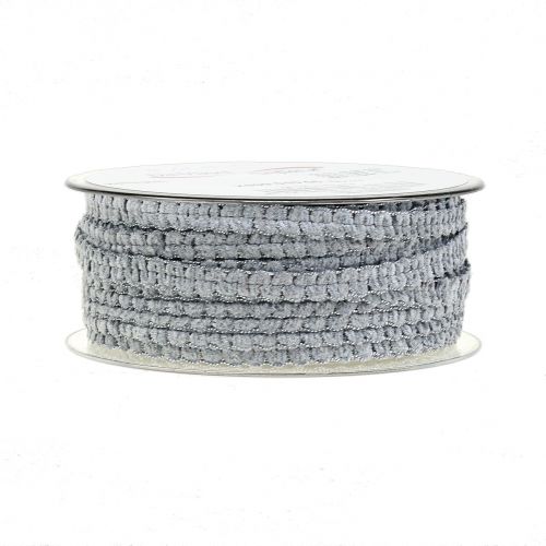 Floristik24 Deco ribbon velvet look gray 10mm 20m