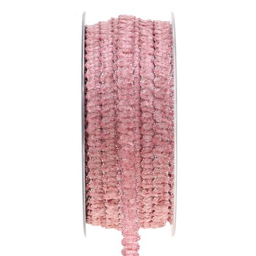 Floristik24 Deco ribbon velvet look pink 10mm 20m