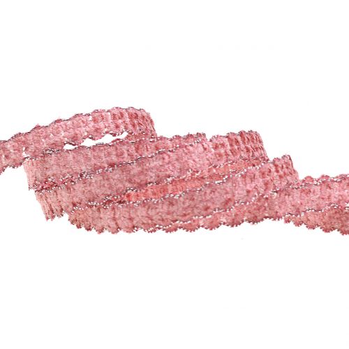 Floristik24 Deco ribbon velvet look pink 10mm 20m