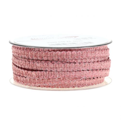 Floristik24 Deco ribbon velvet look pink 10mm 20m