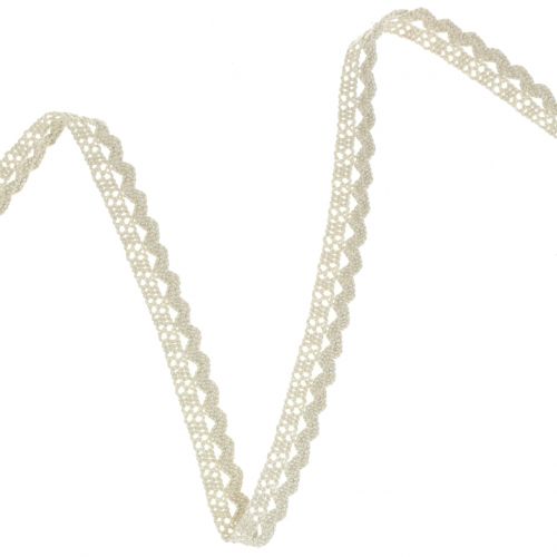 Product Decorative ribbon lace beige grey 9mm 20m