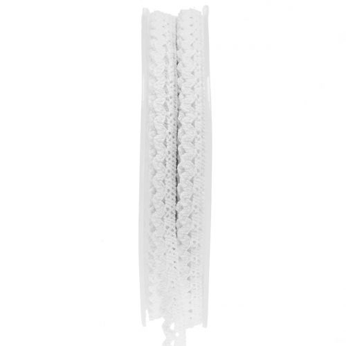 Floristik24 Decorative ribbon lace white 9mm 20m