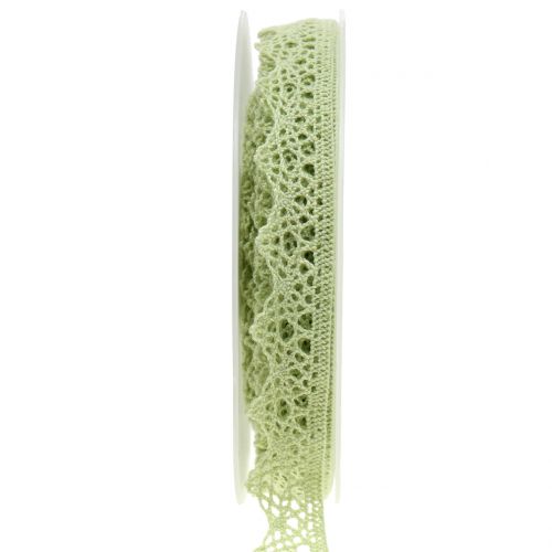 Floristik24 Decorative ribbon lace green 22mm 20m