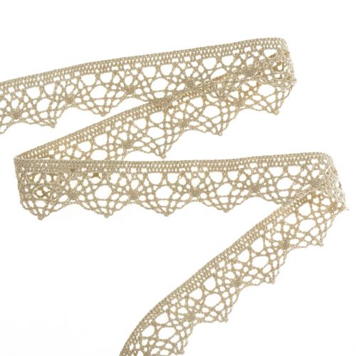 Product Decorative ribbon lace beige grey 22mm 20m
