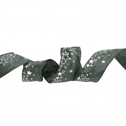 Product Deco ribbon star pattern gray-silver 40mm 25m