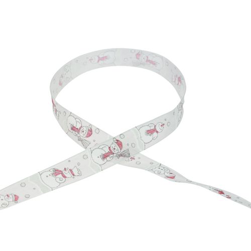 Product Gift ribbon Christmas snowman red white 25mm 15m