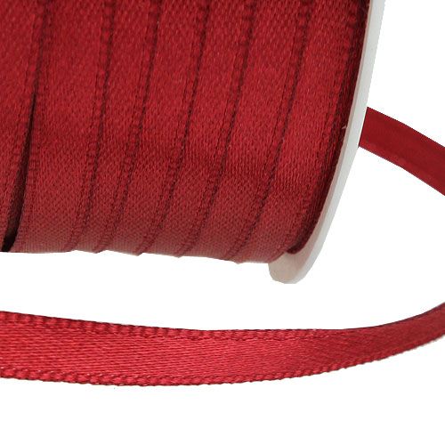 Product Satin ribbon gift ribbon Bordeaux double satin 6mm 50m