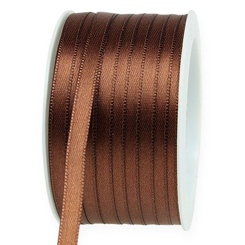 Gift ribbon brown satin ribbon decorative ribbon 6mm 50m