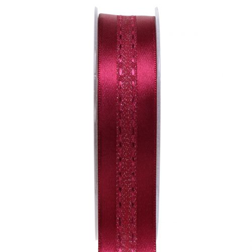 Floristik24 Decorative ribbon with striped pattern Erika 25mm 20m