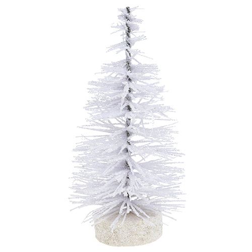 Floristik24 Decorative tree glittered white H14cm 4pcs