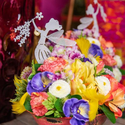 Product Decoration Fairy Window Decoration Spring Metal White Elf 15×10cm 2 Pcs