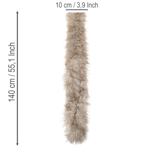 Artificial fur ribbon, decorative ribbon, long, soft, 10x140cm, 3 pieces | Floristik24.ie