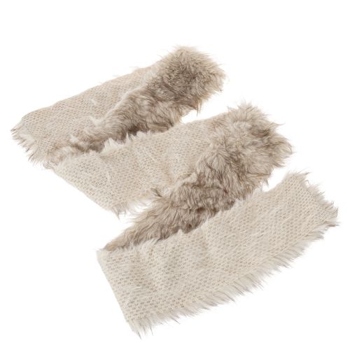 Artificial fur ribbon, decorative ribbon, long, soft, 10x140cm, 3 pieces | Floristik24.ie