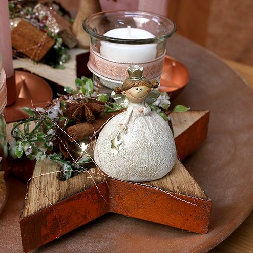 Floristik24 Decorative figure angel 6.5cm cream, gold 8pcs