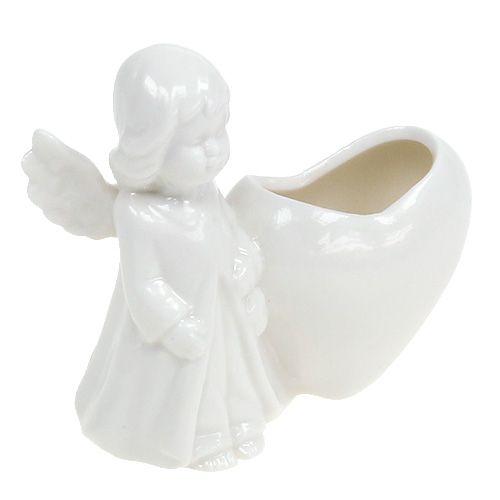 Floristik24 Decorative figure angel with heart 9.5cm white