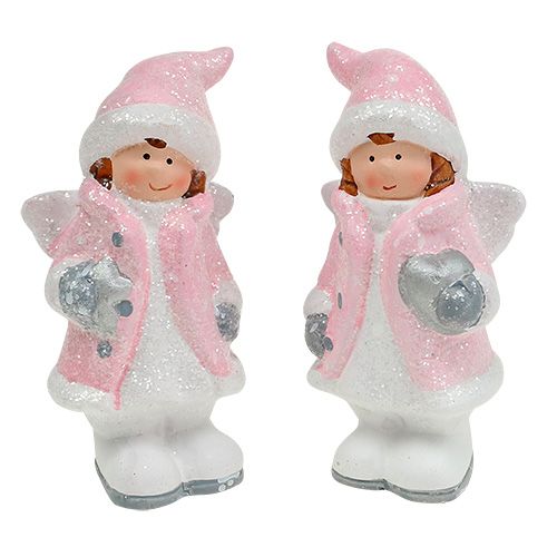 Floristik24 Decorative figure angel-girl light pink 11cm 2pcs
