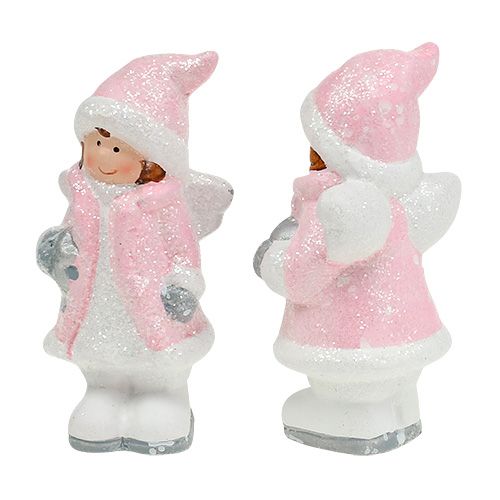 Floristik24 Decorative figure angel-girl light pink 11cm 2pcs
