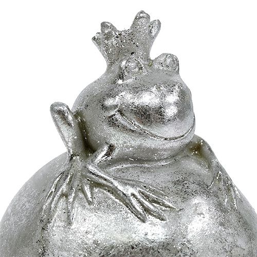 Decorative figure frog on ball silver 8cm 4pcs | Floristik24.ie