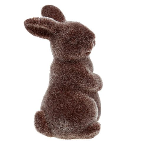 Floristik24 Decorative figure bunny flocked 7cm brown 1p