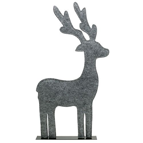 Floristik24 Decorative figure deer made of felt 60cm gray