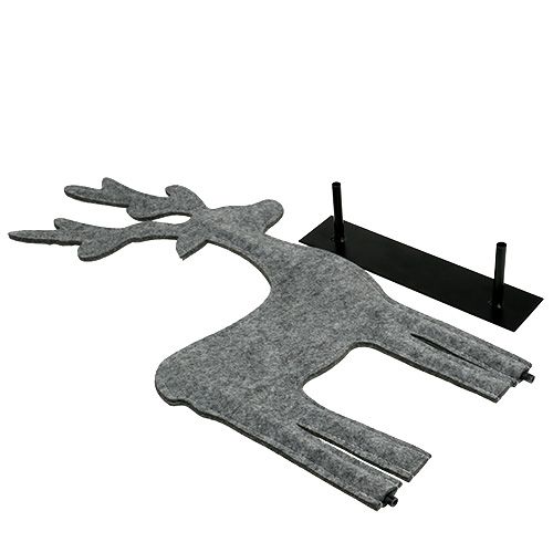 Floristik24 Decorative figure deer made of felt 60cm gray