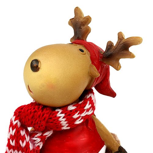 Floristik24 Decoration figure reindeer with scarf 15cm brown 4pcs
