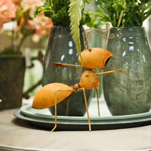 Floristik24 Decorative figure ant metal with rake garden decoration rust 21,5cm