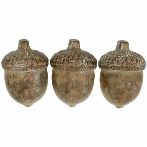 Floristik24 Decorative figure acorn brown 11cm x 8cm x 7cm 3pcs
