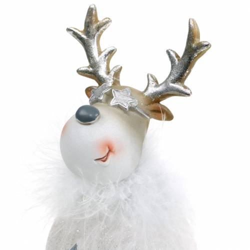 Floristik24 Decorative figure deer white 17cm