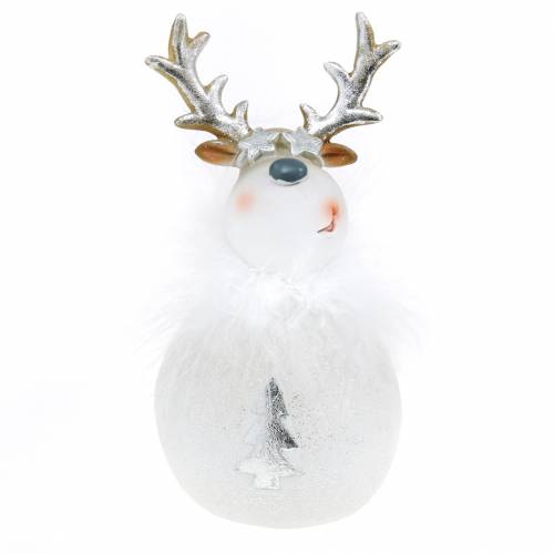 Floristik24 Decorative figure deer white 17cm