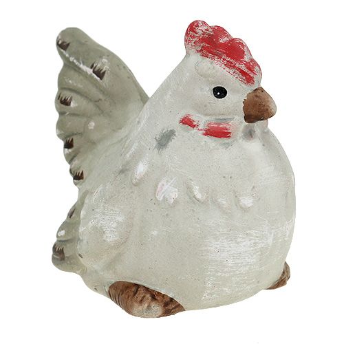 Floristik24 Dekofigur chicken 5cm gray 2pcs