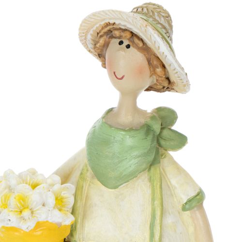 Decorative gardener figurines, table decoration, summer, green/yellow, 16.5 x 5.5 cm, 2 pieces | Floristik24.ie