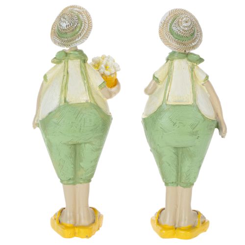 Decorative gardener figurines, table decoration, summer, green/yellow, 16.5 x 5.5 cm, 2 pieces | Floristik24.ie