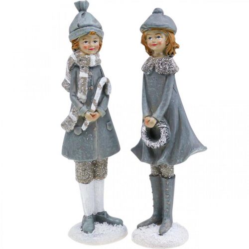 Floristik24 Deco figures winter children figures girls H19cm 2pcs