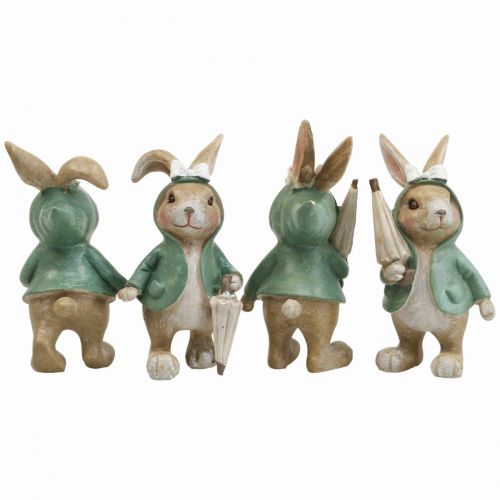 Deco figures deco rabbit with umbrella H10.5cm 4pcs