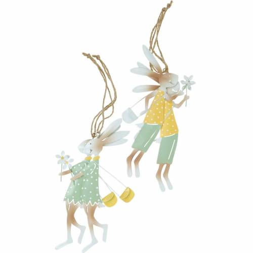 Floristik24 Deco figures bunnies, metal decoration, Easter bunnies to hang up, spring decoration 4pcs