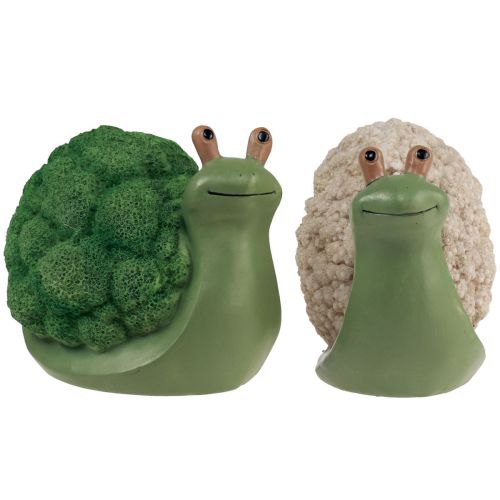 Floristik24 Decorative figures snails decoration green white 7.5x11.5x10.5cm