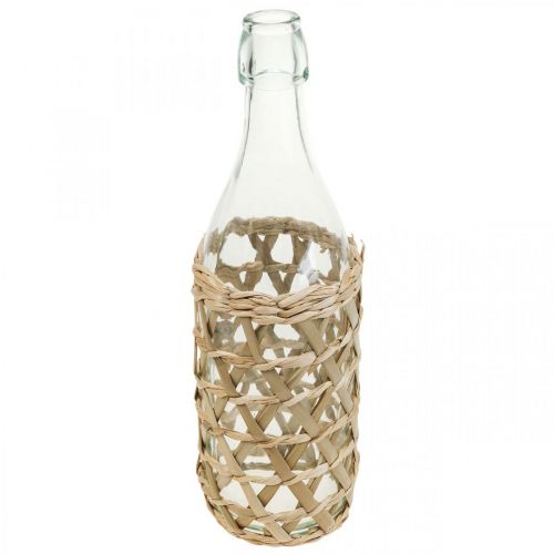 Product Deco bottle glass glass bottle decoration braided Ø9.5cm H31cm