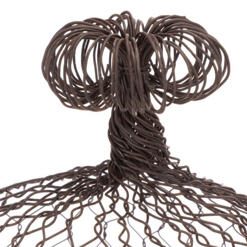 Decorative metal bell, climbing aid, wire hood, brown, rust finish, H50/41cm Ø30/25cm, set of 2 | Floristik24.ie